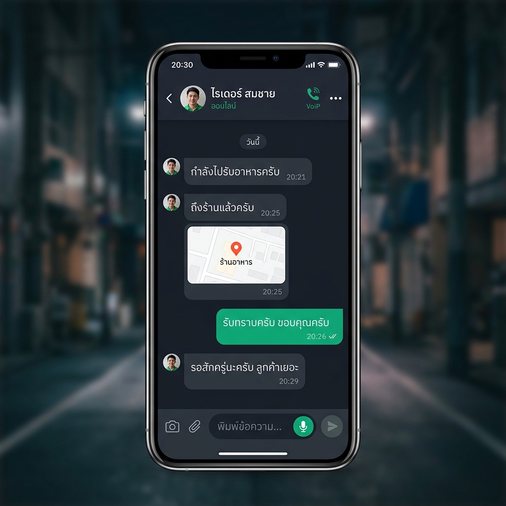 แชทกับร้านค้าและไรเดอร์